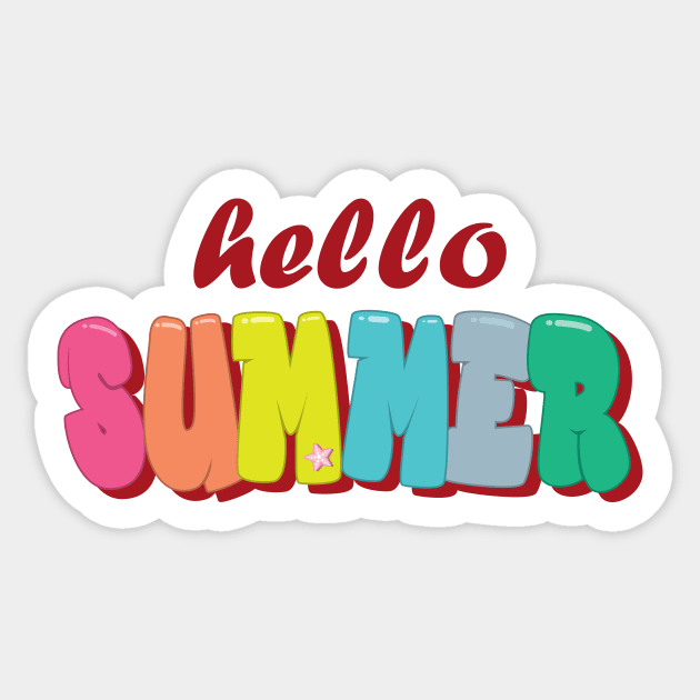 Hello Summer Sticker by RockyDesigns